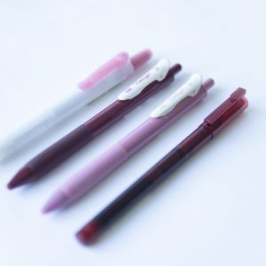 Set van 4 pennen roze